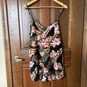 Rip Curl Floral Black and Pink Romper